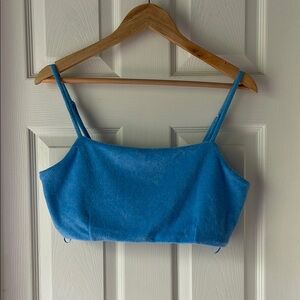 7 For All Mankind Sky Blue Terry Cloth Bra Top
